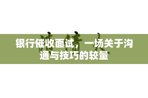 银行催收面试，一场关于沟通与技巧的较量