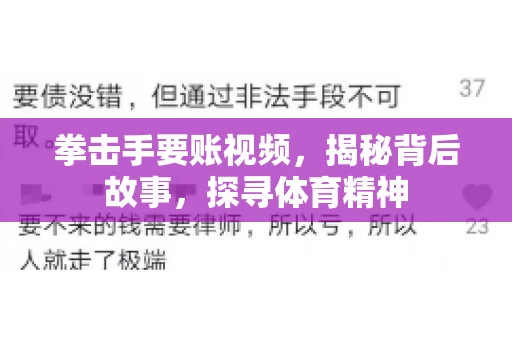 拳击手要账视频，揭秘背后故事，探寻体育精神