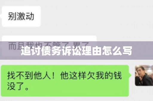 追讨债务诉讼理由怎么写